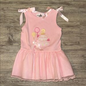 Rare Editions Pink Birthday Tutu Dress with Bow Details - 2 year old birthday